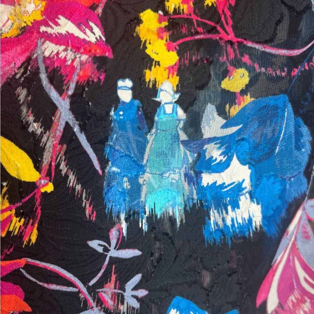 Tanya Taylor Dutch Garden floral print v neck top silk cotton blend crop style - Picture 8 of 13